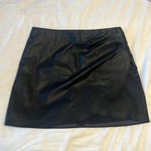 Abercrombie & Fitch Black Vegan leather wrap skirt NWT